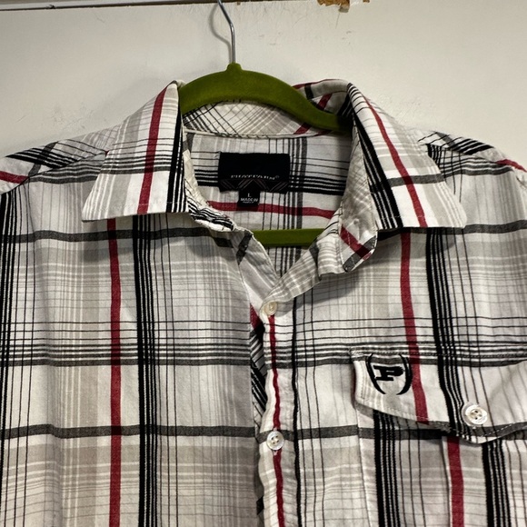 VTG 90’s Phat Farm Black and Red Plaid Men's Button Down Logo Streetwear large - Picture 10 of 14